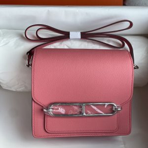 Hermès Roulis 19cm Evercolor Leder Spiegelqualität Replica mit Gold/Silber Verschluss 1071842471 - front view | Hermès