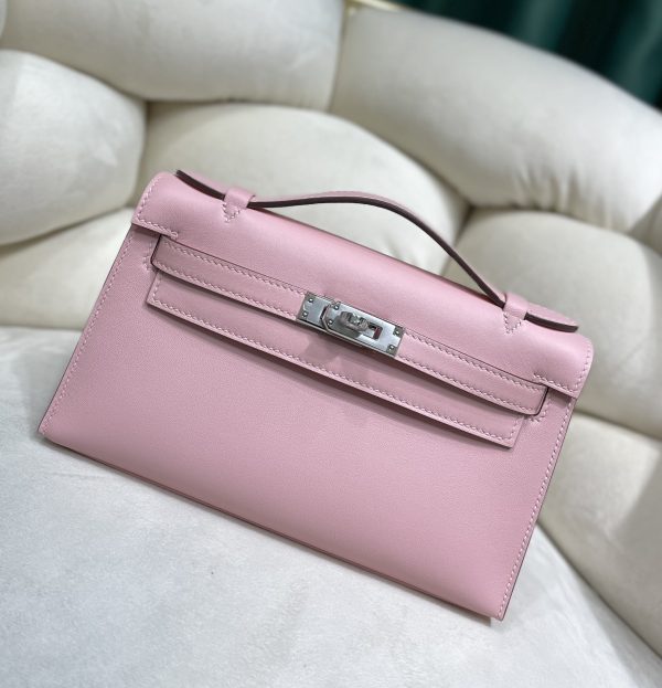 Hermès Kelly 1:1 Replika in 3Q Rosa - Originalgetreue Spiegelqualität Taschen 1069144504 - front view | Hermès