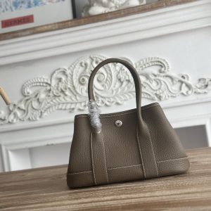 Hermès Garden Party Mini Replica: 1:1 Spiegelqualität in Elefantengrau 1127823403 - front view | Garden Party
