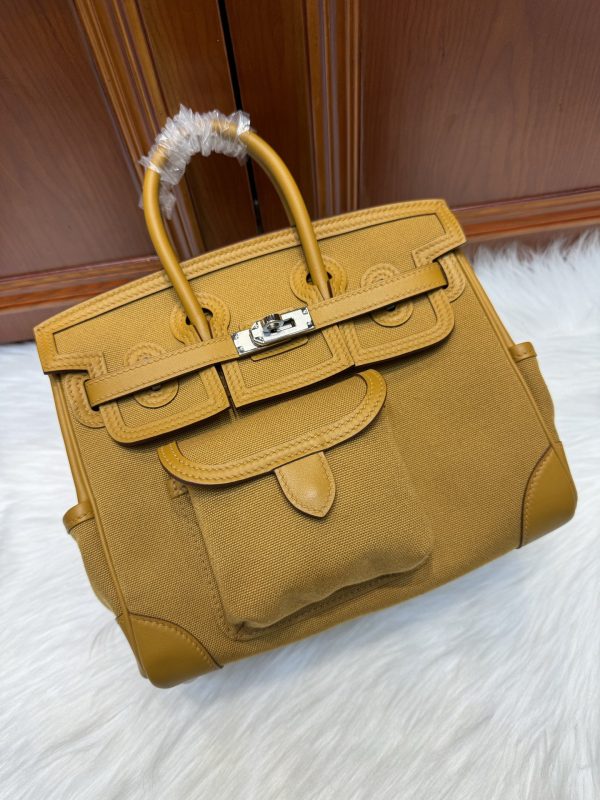 Hermès Birkin 25Cm Cargo in Sesam mit Silberner Verschlussplatte – 1:1 Replika in Spiegelqualität 1125880199 - front view | B