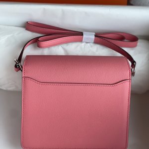 Hermès Roulis 19cm Evercolor Leder Spiegelqualität Replica mit Gold/Silber Verschluss 1071842471 - side view | Hermès